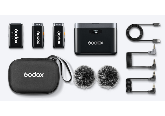 GODOX Microfone Duplo de Lapela Wireless WEC (2TX+1RX+CX)
