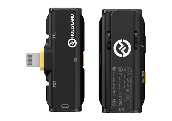 HOLLYLAND Microfone de Lapela Wireless Lark C1 para iOS - Cool Black