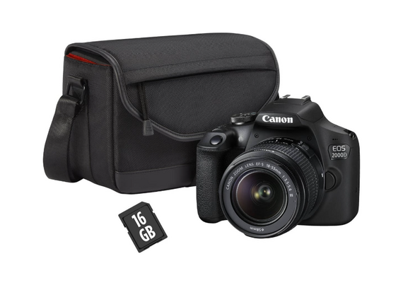 CANON Kit Viagem EOS 2000D + EF-S 18-55mm III + Bolsa + Cartão de Memória