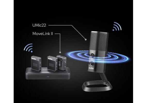 ​GODOX UMic22 Microfone Condensador Sem Fios
