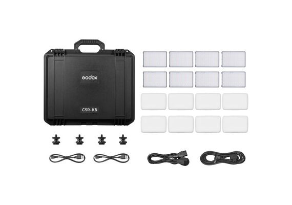 GODOX Kit 8 LED RGB Pocket C5R-K8 com Mala de Carregamento