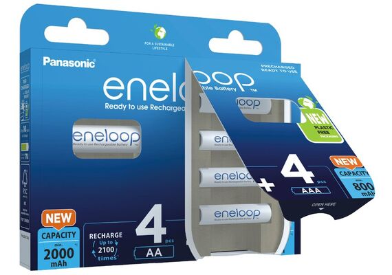 ENELOOP Pilha Recarregável AA 2000mAh (4 un) + Pilha Recarregável AAA 800mAh (4 un)