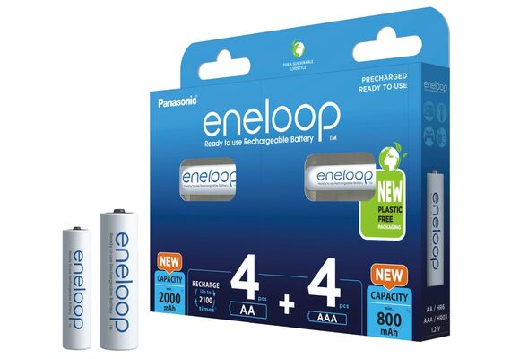 ENELOOP Pilha Recarregável AA 2000mAh (4 un) + Pilha Recarregável AAA 800mAh (4 un)