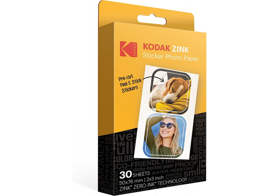 KODAK Zink Papel Autocolante 2x3  - Pack de 30