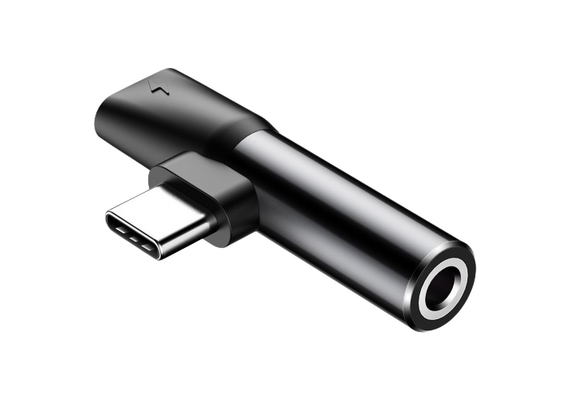 Adaptador USB-C para Jack 3.5mm e USB-C Fêmea