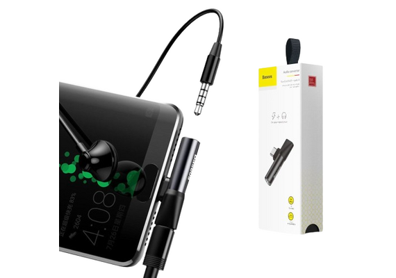 Adaptador USB-C para Jack 3.5mm e USB-C Fêmea