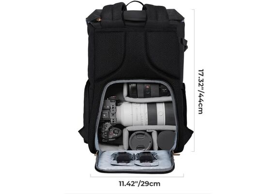 K&F CONCEPT Mochila Multifuncional Camera Backpack DayFun KF13.066V12 - 18L (Preto)K&F CONCEPT Mochila Multifuncional Camera Backpack DayFun KF13.066V12 - 18L (Preto)