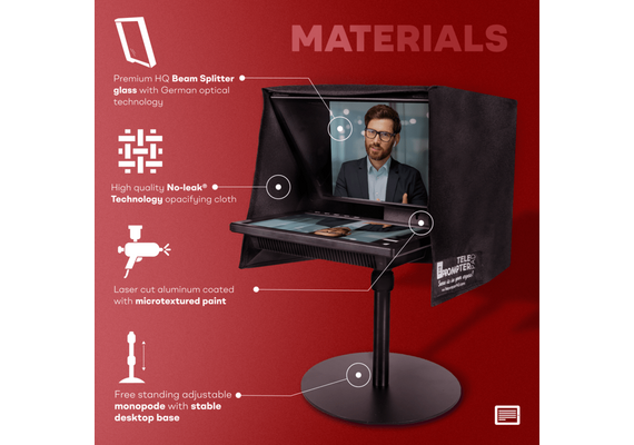 TELEPROMPTER PAD  EyeMeeting Desktop para monitor de 10.1