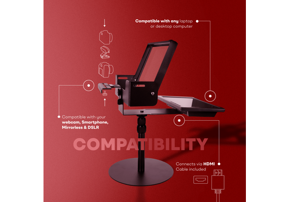 TELEPROMPTER PAD  EyeMeeting Desktop para monitor de 10.1
