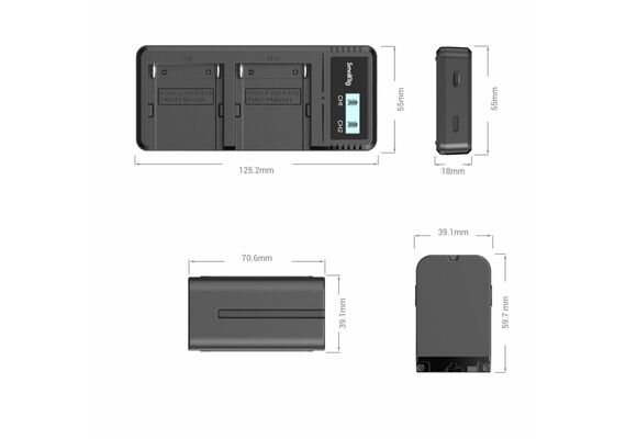 SMALLRIG 3823 Kit Carregador + 2 Baterias NP-F970 7800mAh
