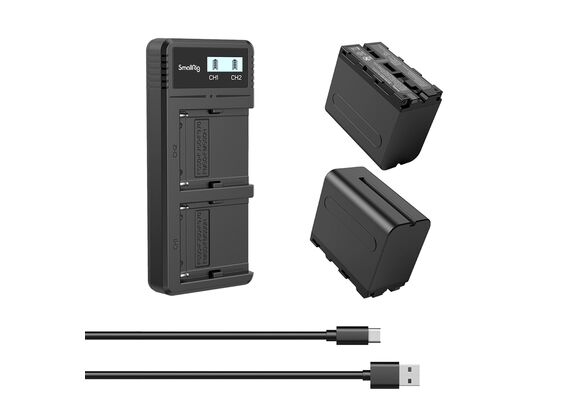 SMALLRIG 3823 Kit Carregador + 2 Baterias NP-F970 7800mAh