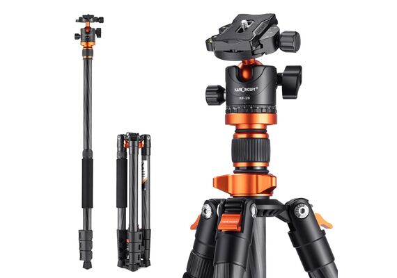 K&F CONCEPT Tripé / Monopé de Carbono D254C1+ Cabeça de Bola BH-28L