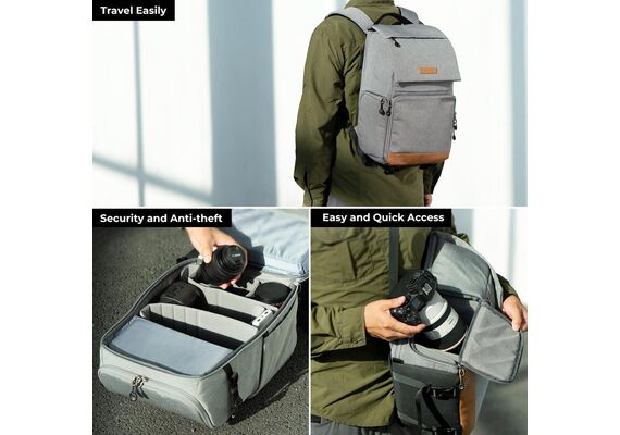 K&F CONCEPT Mochila Multifuncional Camera Backpack KF13.104V1 - 22L (Cinza)