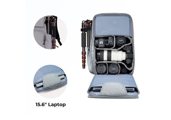 K&F CONCEPT Mochila Multifuncional Camera Backpack KF13.104V1 - 22L (Cinza)