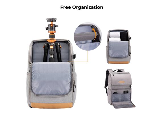 K&F CONCEPT Mochila Multifuncional Camera Backpack KF13.104V1 - 22L (Cinza)