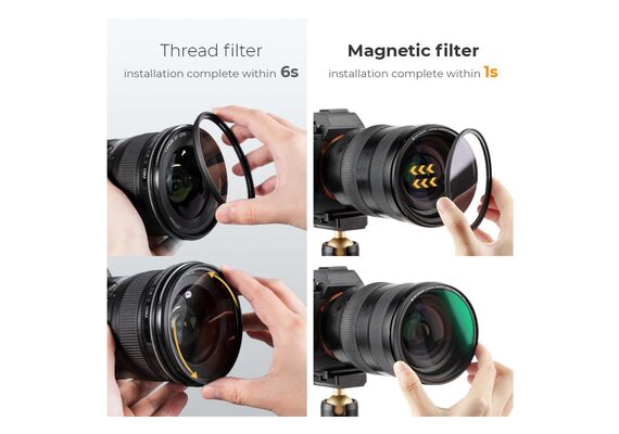 K&F CONCEPT Kit de Filtro Magnético Black Diffusion 1/4 NANO-X + Tampa 82mm