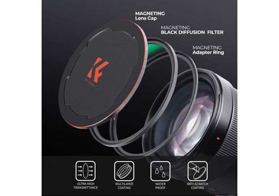 K&F CONCEPT Kit de Filtro Magnético Black Diffusion 1/4 NANO-X + Tampa 82mm