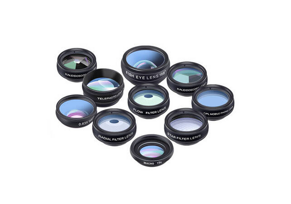 APEXEL Kit Lentes Smartphone  APL-DG10 10 em 1 - Preto