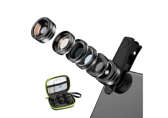 APEXEL Kit Lentes Smartphone  APL-DG10 10 em 1 - Preto