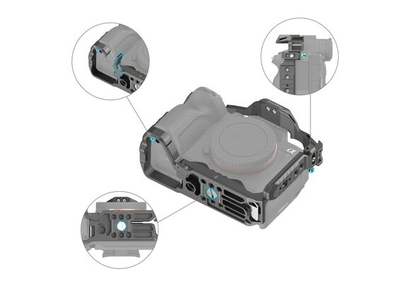 SMALLRIG 4539 HawkLock Advanced Cage Kit Quick Release para Sony Alpha 7R V / Alpha 7 IV / Alpha 7S III
