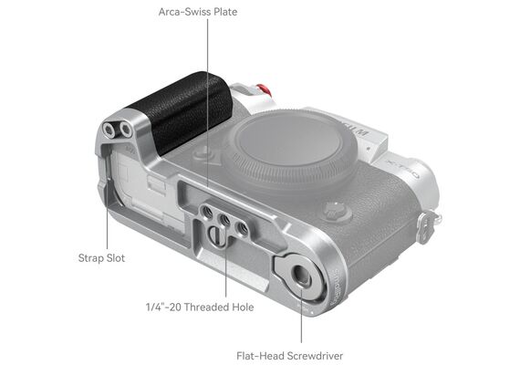 SMALLRIG 4713 L-Shape Grip Silicone Fujifilm X-T50 - Prata
