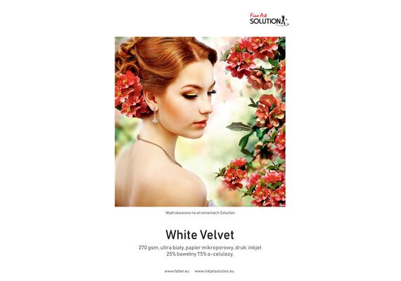 SOLUTION Papel para Impressora Jacto de Tinta Fine Art WHITE VELVET (270g/m2) - Rolo de 61cmx15m