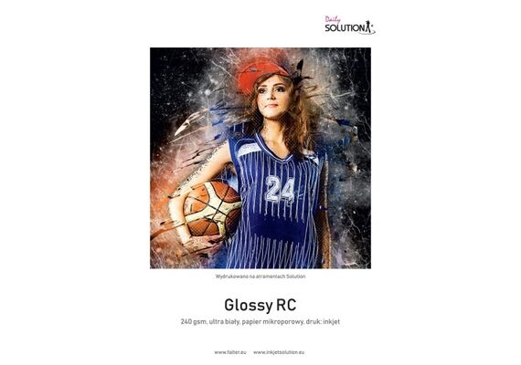 SOLUTION Papel para Impressora Jato de Tinta GLOSSY RC Ultra White 10x15 (240g/m2) - 100 Folhas