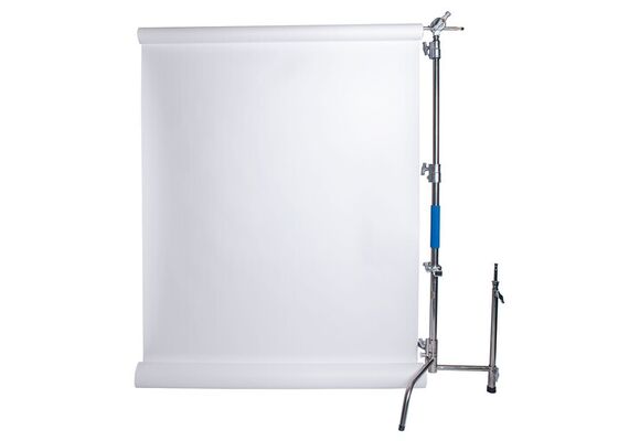 SAVAGE Kit C-Stand Aço Inoxidável 290cm com Braço Inclinável e Fundo Branco