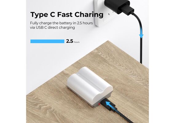 K&F CONCEPT Bateria com Carregamento USB-C NP-W235 2400mAh