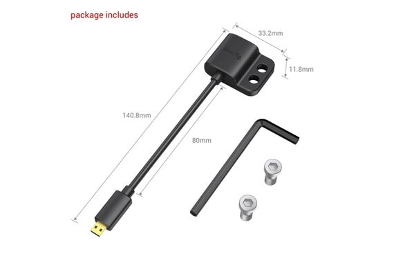 SMALLRIG 3021 Cabo Adaptador Ultra Slim 4K Micro HDMI Macho p/ Full HDMI Fêmea