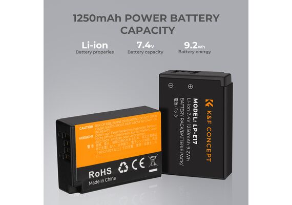 K&F CONCEPT Bateria LP-E17 1250mAh
