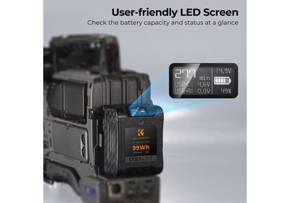 K&F CONCEPT Bateria 99Wh V-Mount 6700mAh