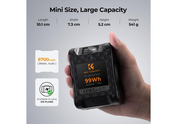 K&F CONCEPT Bateria 99Wh V-Mount 6700mAh