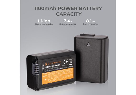 K&F CONCEPT Bateria NP-FW50 1100mAh