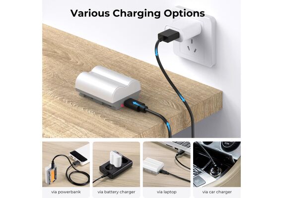 K&F CONCEPT Bateria com Carregamento USB-C NP-W235 2400mAh