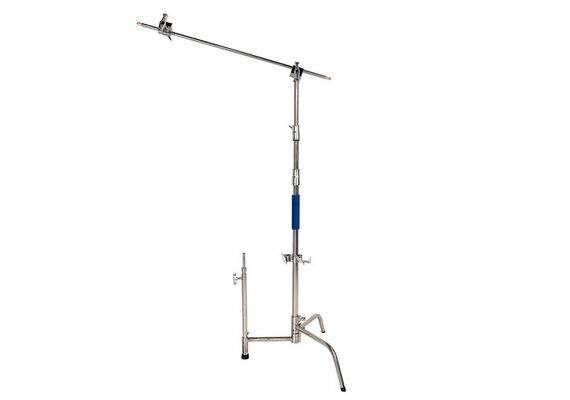SAVAGE Kit C-Stand Aço Inoxidável 290cm com Braço Inclinável e Fundo Branco