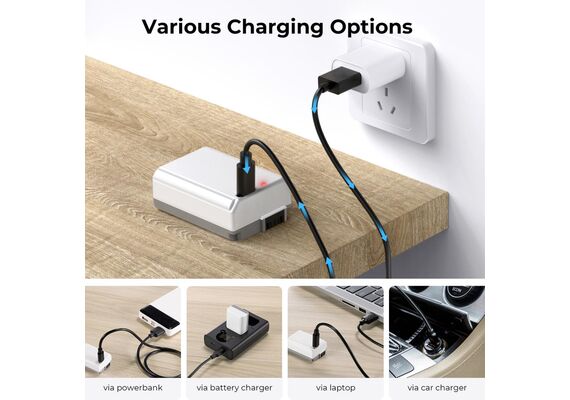 K&F CONCEPT Bateria com Carregamento USB-C NP-FW50 1100mAh