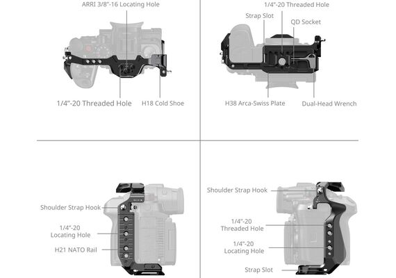 SMALLRIG 4825 Cage Kit HawkLock Quick Release para Panasonic Lumix GH7/GH6