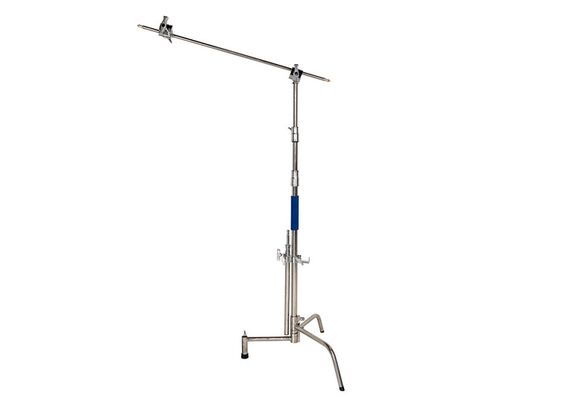 SAVAGE Kit C-Stand Aço Inoxidável 290cm com Braço Inclinável e Fundo Branco