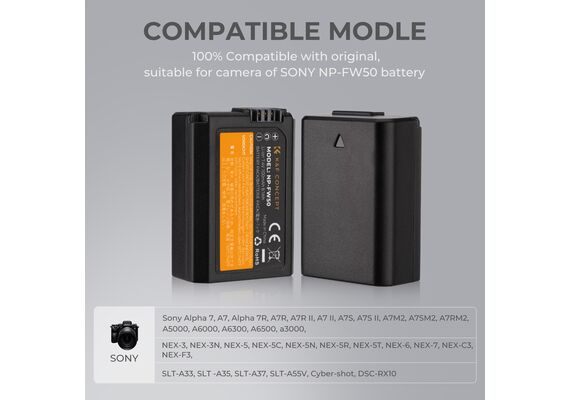 K&F CONCEPT Bateria NP-FW50 1100mAh