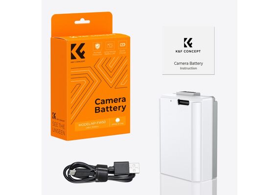 K&F CONCEPT Bateria com Carregamento USB-C NP-FW50 1100mAh