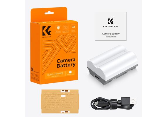 K&F CONCEPT Bateria com Carregamento USB-C NP-W235 2400mAh