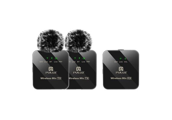 PULUZ Microfone Duplo de Lapela Sem Fio