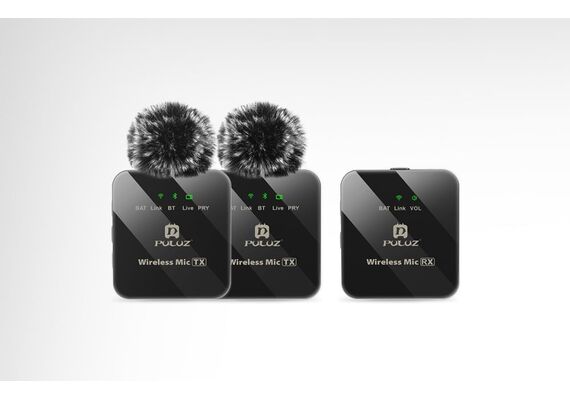 PULUZ Microfone Duplo de Lapela Sem Fio
