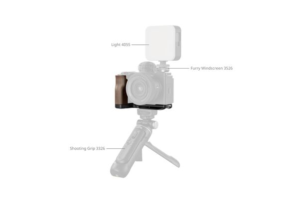 SMALLRIG 4864 L-Bracket com Punho de Madeira para Sony ZV-E10 II