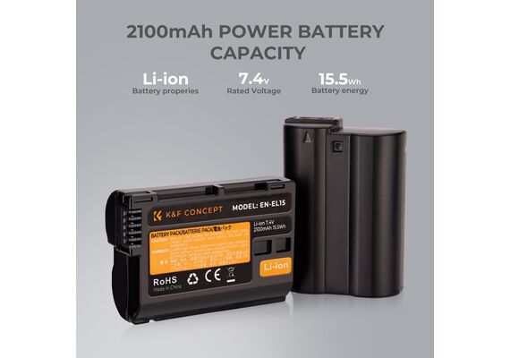 K&F CONCEPT Bateria EN-EL15 2100mAh