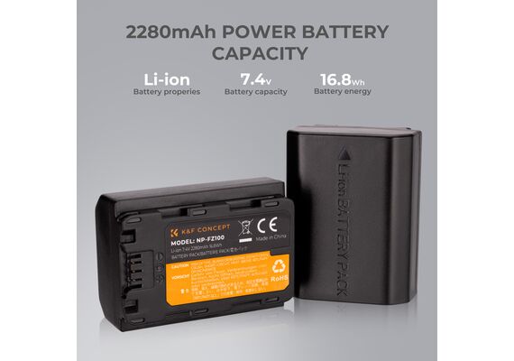 K&F CONCEPT Bateria NP-FZ100 2000mAh
