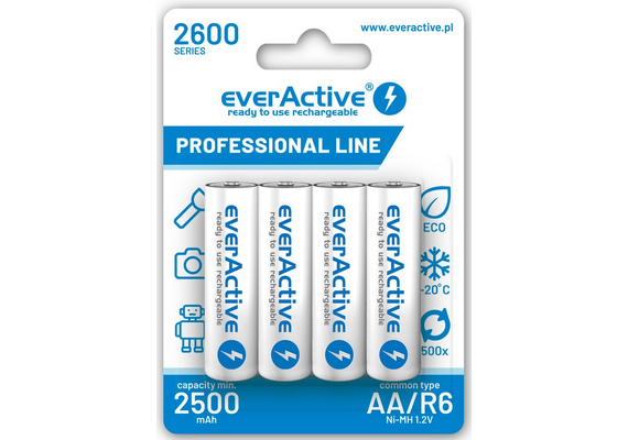 EVERACTIVE Professional Line Pilha Recarregável AA 2600mAh - 4 unidades