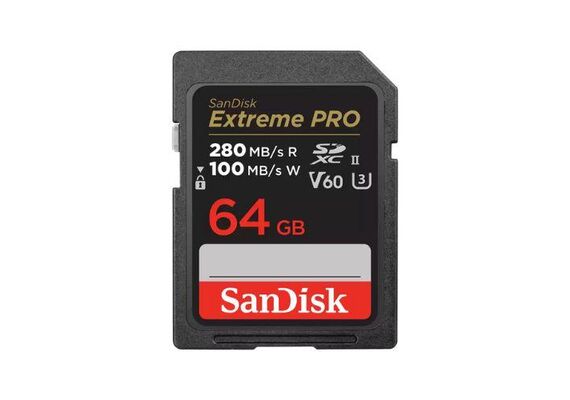 SANDISK ExtremePro SDXC 280MB/s V60 U3 UHS-II - 64GB