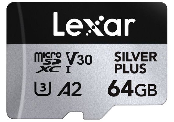 LEXAR Professional MicroSDXC Silver Plus 205MB/s U3 A2 UHS-I 4K - 64GB